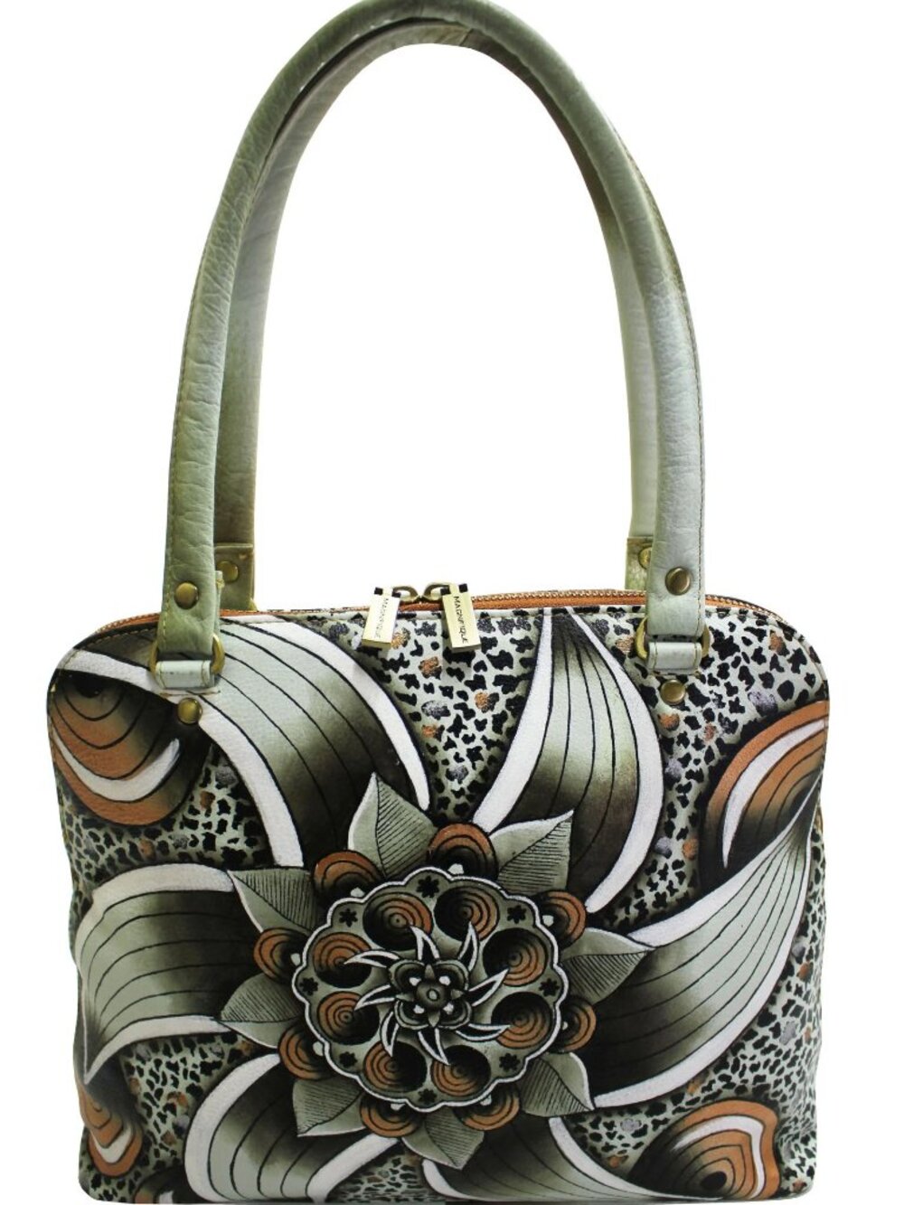 Zentangle Hand Painted Shoulder Bag